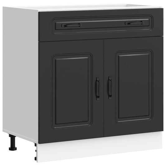 vidaXL Kitchen Base Cabinet Kalmar Black Engineered Wood