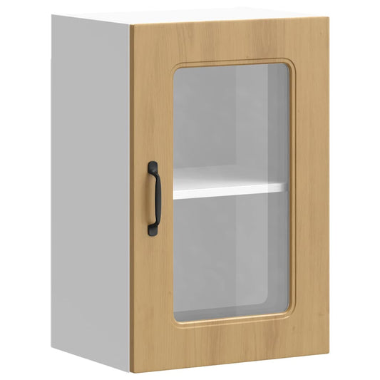 vidaXL Kitchen Wall Cabinet with Glass Door Kalmar Artisan Oak Engineered Wood