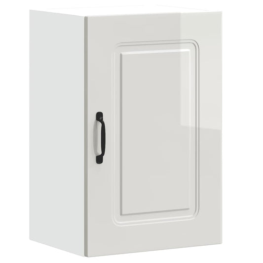 vidaXL Kitchen Wall Cabinet "Kalmar" High Gloss White Engineered Wood
