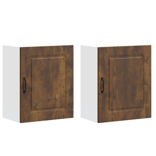 vidaXL Kitchen Wall Cabinets 2 pcs Kalmar Smoked Oak Engineered Wood