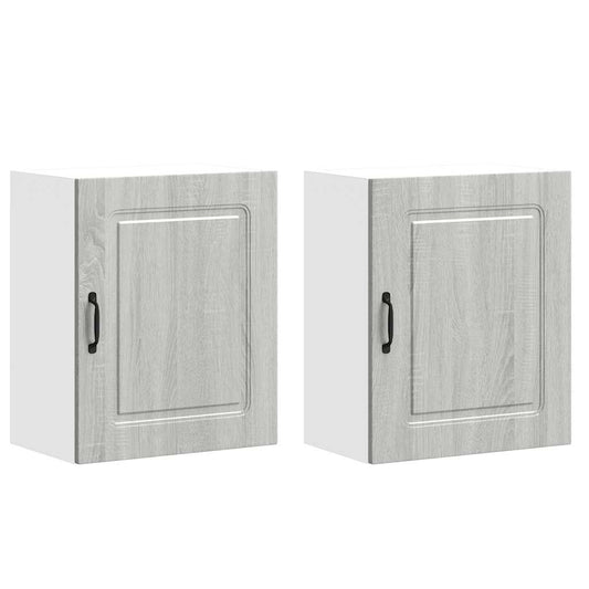 vidaXL Kitchen Wall Cabinets 2 pcs Kalmar Grey Sonoma Engineered Wood