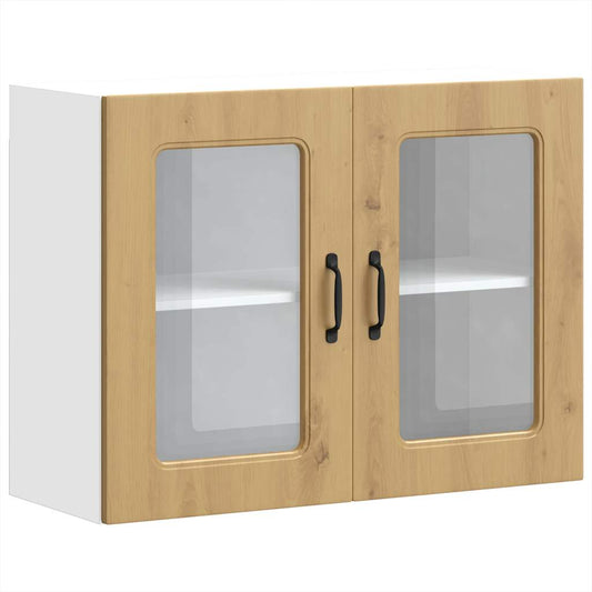 vidaXL Kitchen Wall Cabinet with Glass Door "Kalmar" Artisan Oak Engineered Wood