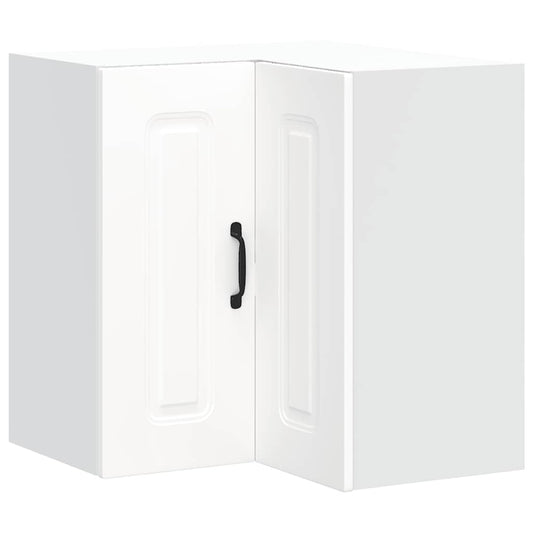 vidaXL Kitchen Wall Corner Cabinet "Kalmar" White Engineered Wood