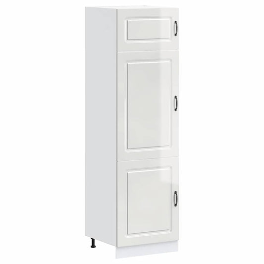 vidaXL Kitchen Cupboard "Kalmar" High Gloss White Engineered Wood