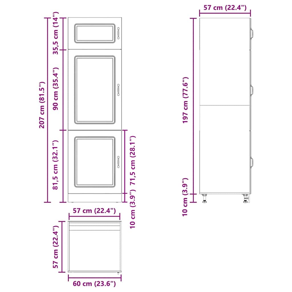 vidaXL Kitchen Cupboard Kalmar Smoked Oak Engineered Wood