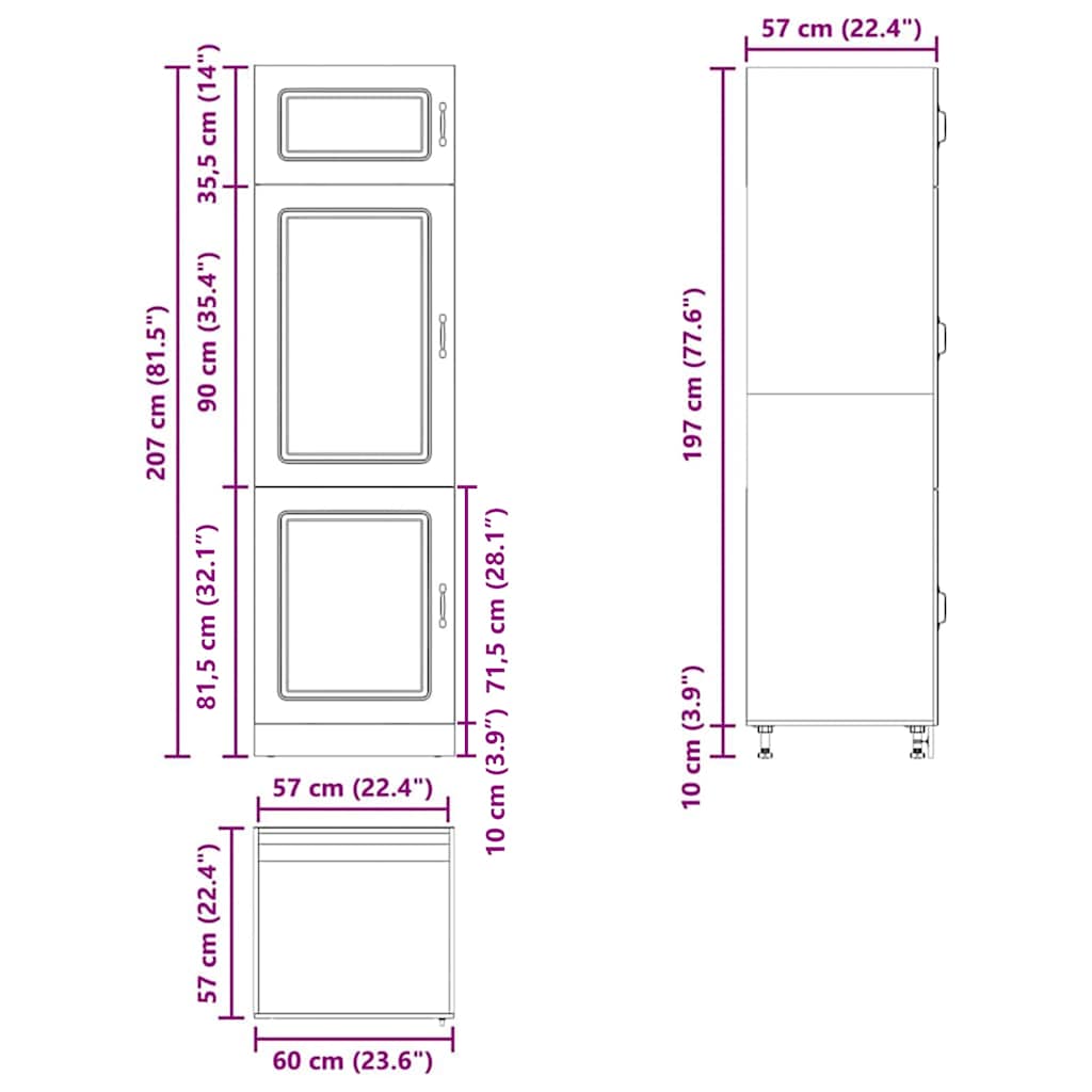 vidaXL Kitchen Cupboard Kalmar Old Wood Engineered Wood