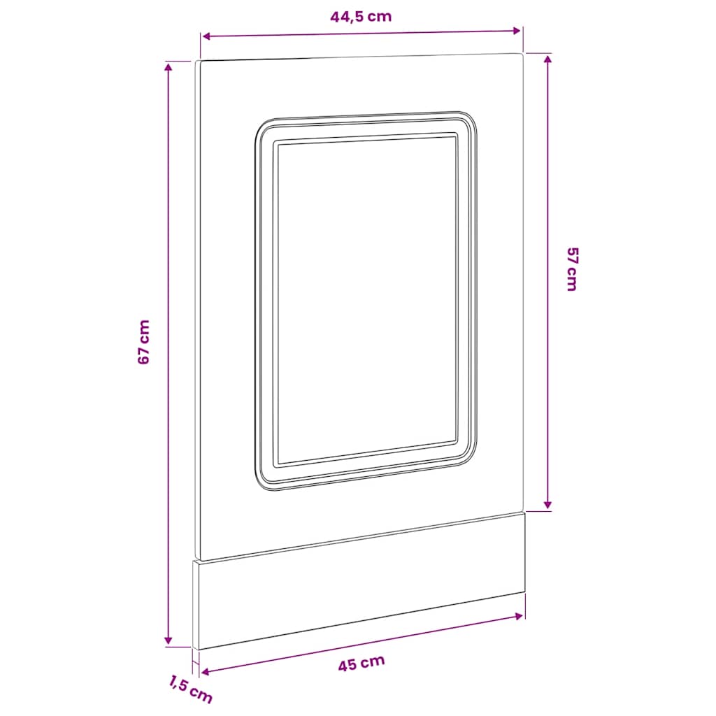 vidaXL Dishwasher Panel "Kalmar" Sonoma Oak 45x1,5x57 cm Engineered Wood