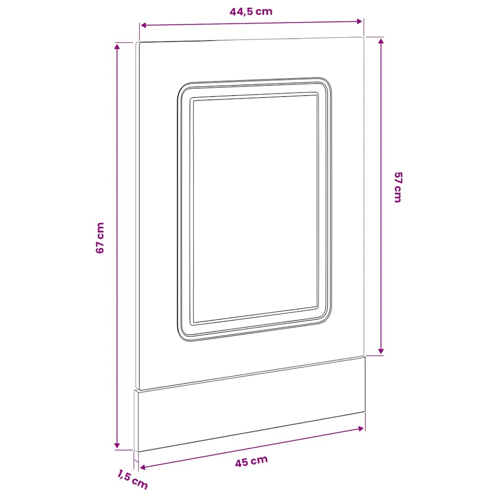vidaXL Dishwasher Panel Kalmar Grey Sonoma 45x1.5x57 cm Engineered Wood