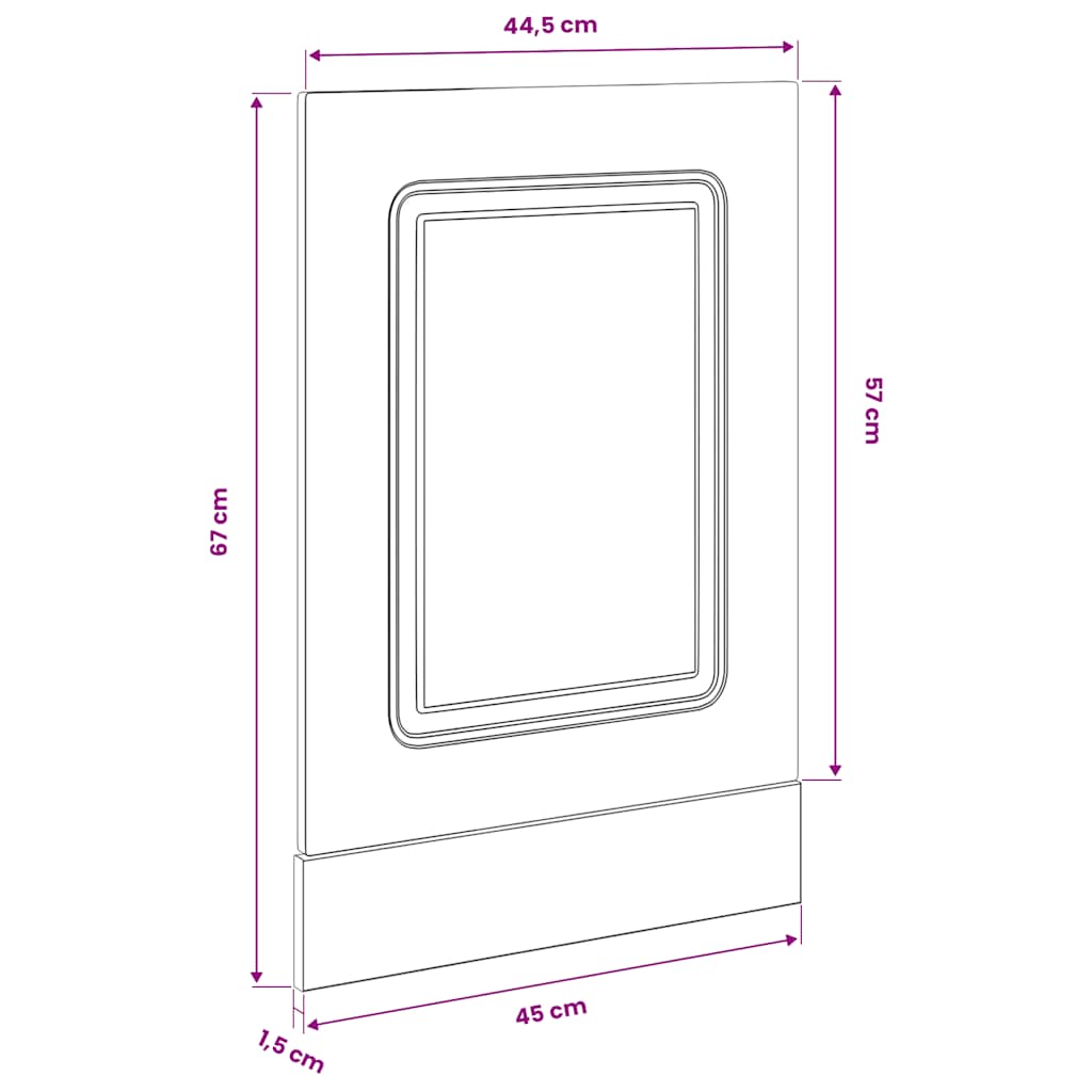 vidaXL Dishwasher Panel Kalmar Brown Oak 45x1.5x57 cm Engineered Wood