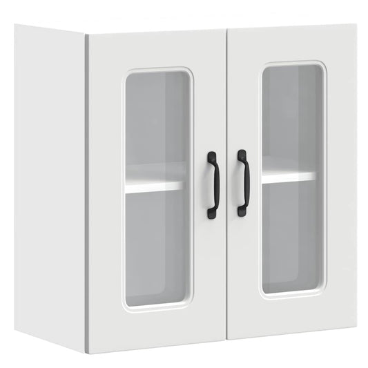 vidaXL Kitchen Wall Cabinet with Glass Door "Kalmar" White Engineered Wood