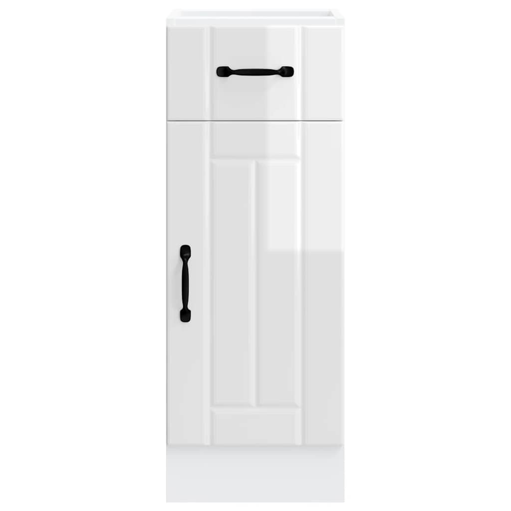 vidaXL Kitchen Base Cabinet "Lucca" High Gloss White Engineered Wood