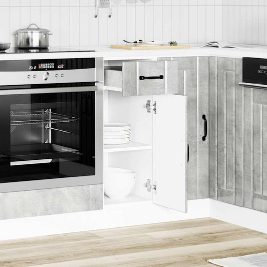 vidaXL Kitchen Base Cabinet "Lucca" Concrete Grey Engineered Wood