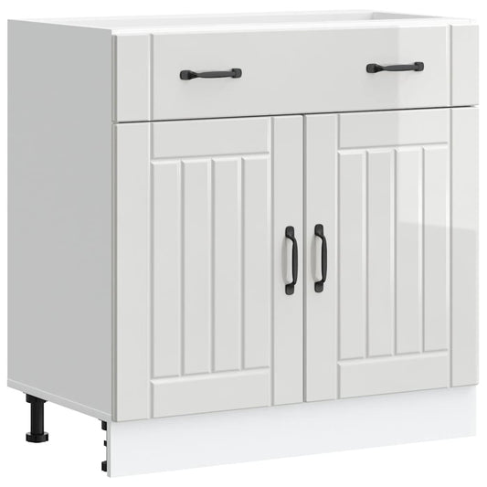 vidaXL Kitchen Base Cabinet Lucca High Gloss White Engineered Wood