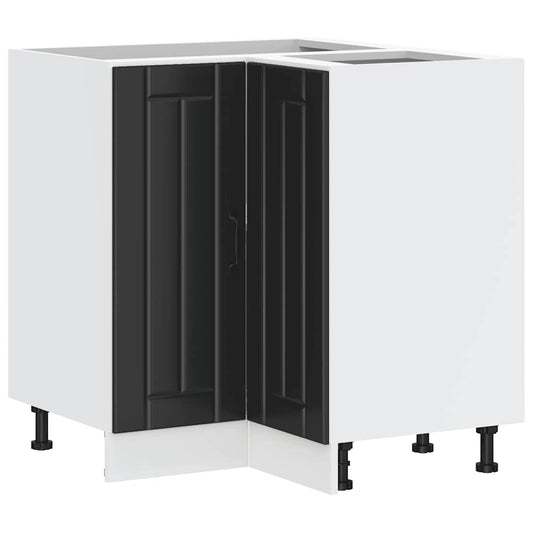 vidaXL Kitchen Corner Base Cabinet "Lucca" Black Engineered Wood