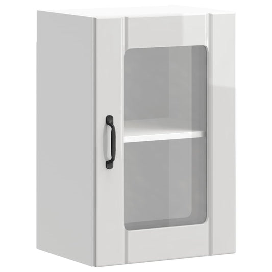vidaXL Kitchen Wall Cabinet with Glass Door "Lucca" High Gloss White