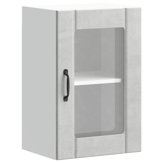 vidaXL Kitchen Wall Cabinet with Glass Door "Lucca" Concrete Grey