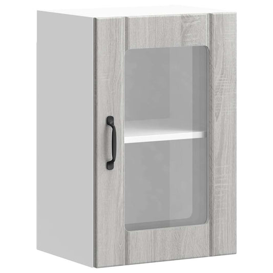 vidaXL Kitchen Wall Cabinet with Glass Door "Lucca" Grey Sonoma