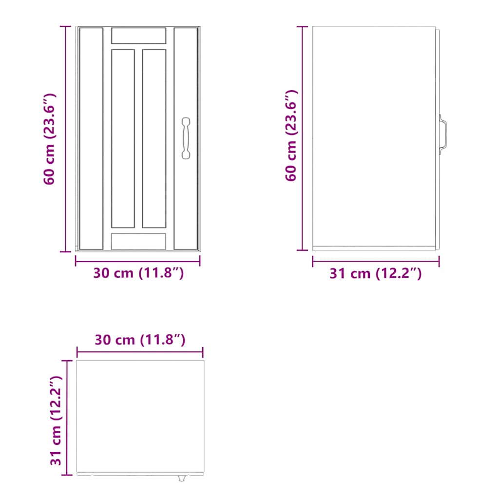 vidaXL Kitchen Wall Cabinet "Lucca" Sonoma Oak Engineered Wood