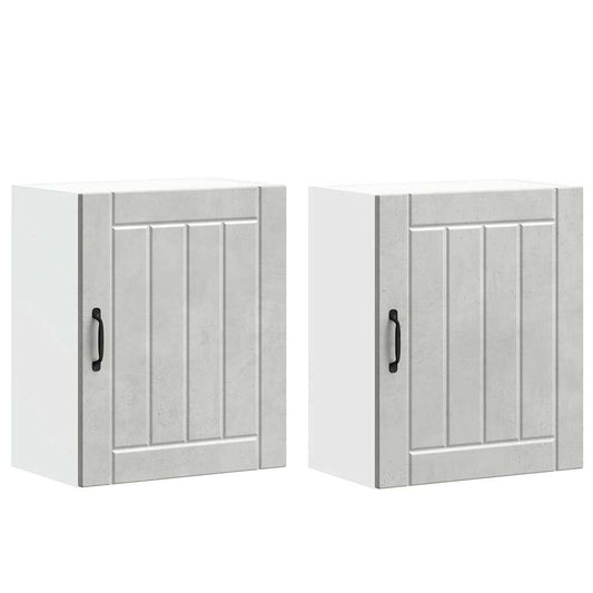 vidaXL Kitchen Wall Cabinets 2 pcs Lucca Concrete Grey Engineered Wood