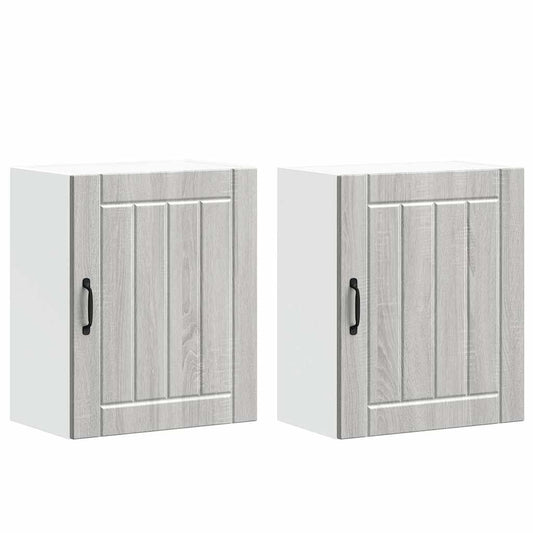 vidaXL Kitchen Wall Cabinets 2 pcs Lucca Grey Sonoma Engineered Wood