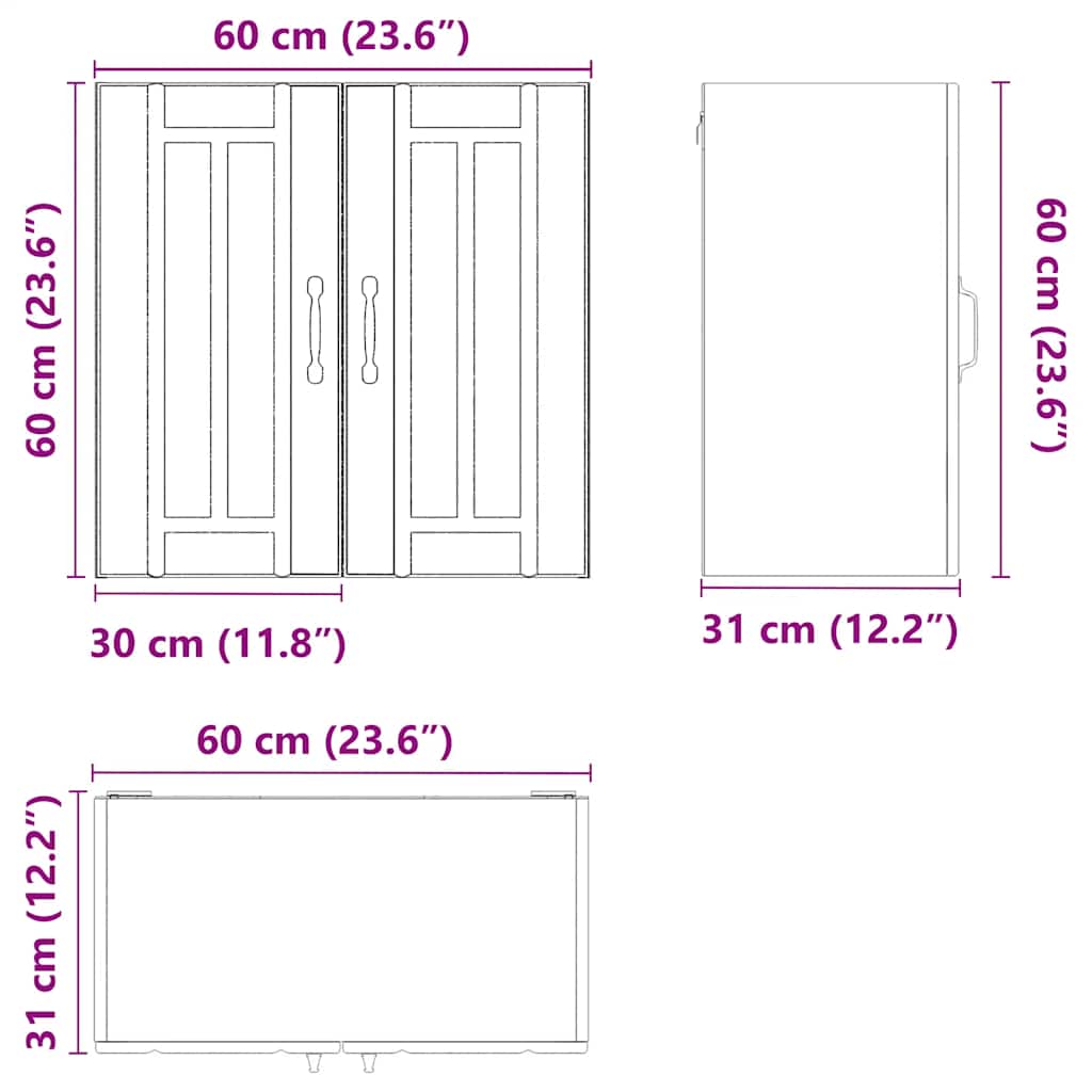 vidaXL Kitchen Wall Cabinet "Lucca" White Engineered Wood