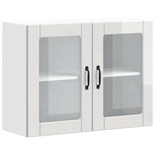 vidaXL Kitchen Wall Cabinet with Glass Door "Lucca" High Gloss White Engineered Wood