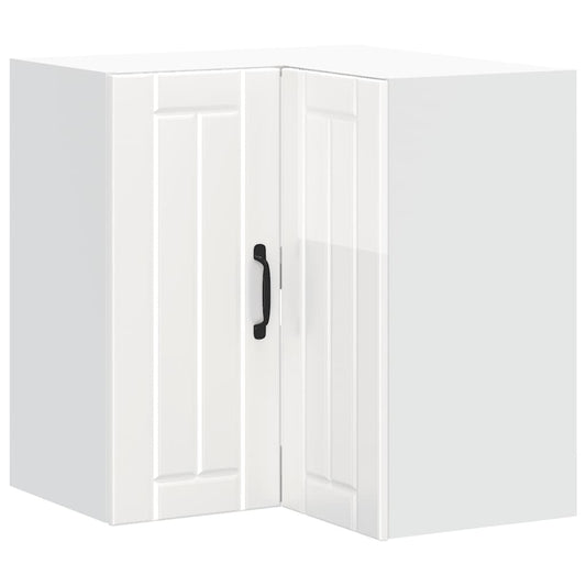 vidaXL Kitchen Wall Corner Cabinet "Lucca" High Gloss White Engineered Wood