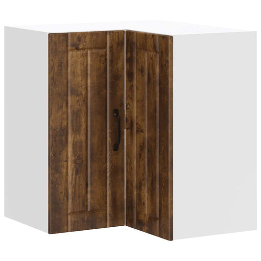 vidaXL Kitchen Wall Corner Cabinet "Lucca" Smoked Oak Engineered Wood
