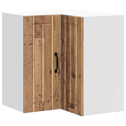 vidaXL Kitchen Wall Corner Cabinet "Lucca" Old Wood Engineered Wood