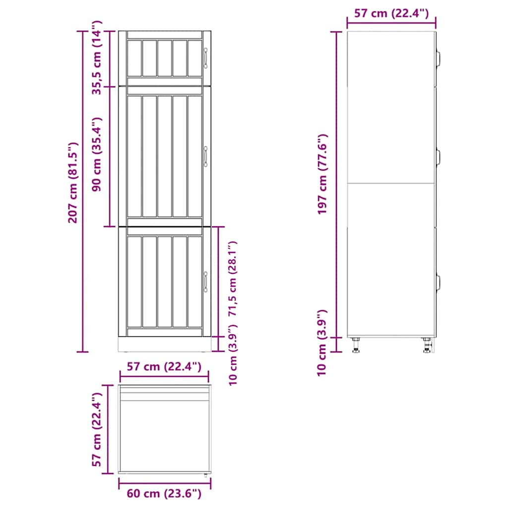 vidaXL Kitchen Cupboard Lucca Smoked Oak Engineered Wood