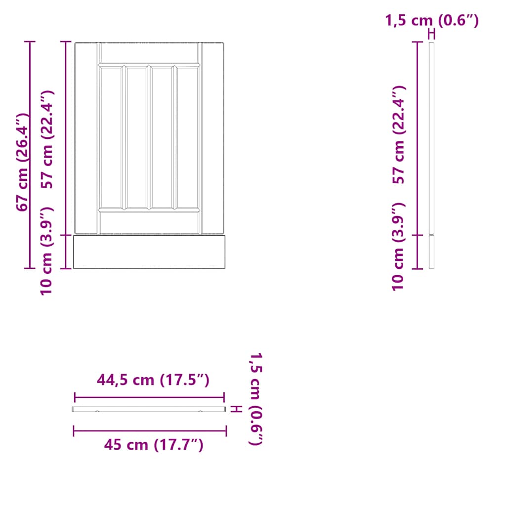 vidaXL Dishwasher Panel "Lucca" Old Wood Engineered Wood