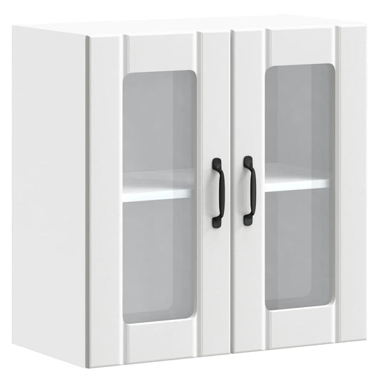 vidaXL Kitchen Wall Cabinet with Glass Door "Lucca" White Engineered Wood