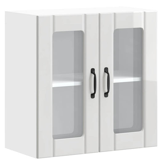 vidaXL Kitchen Wall Cabinet with Glass Door "Lucca" High Gloss White Engineered Wood
