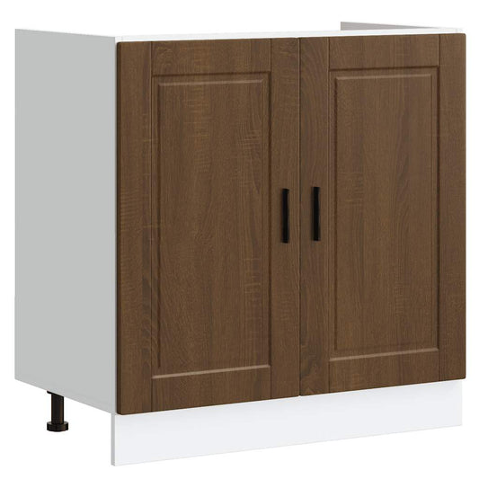 vidaXL Sink Base Cabinet "Porto" Brown Oak 80x46x81.5 cm Engineered Wood