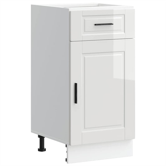 vidaXL Kitchen Base Cabinet "Porto" High Gloss White Engineered Wood