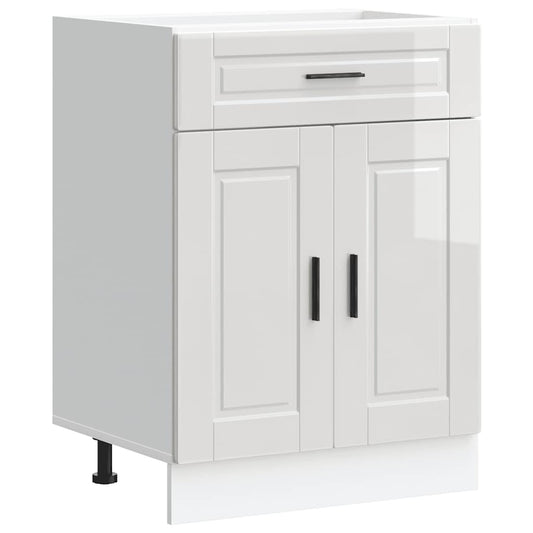 vidaXL Kitchen Base Cabinet "Porto" High Gloss White Engineered Wood