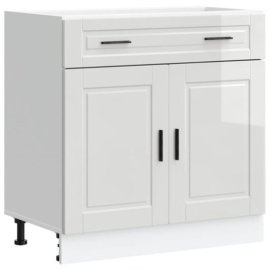 vidaXL Kitchen Base Cabinet Porto High Gloss White Engineered Wood