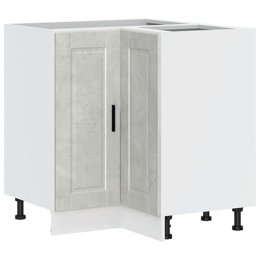 vidaXL Kitchen Corner Base Cabinet "Porto" Concrete Grey Engineered Wood