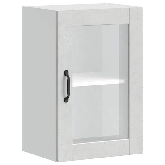 vidaXL Kitchen Wall Cabinet with Glass Door Porto Concrete Grey