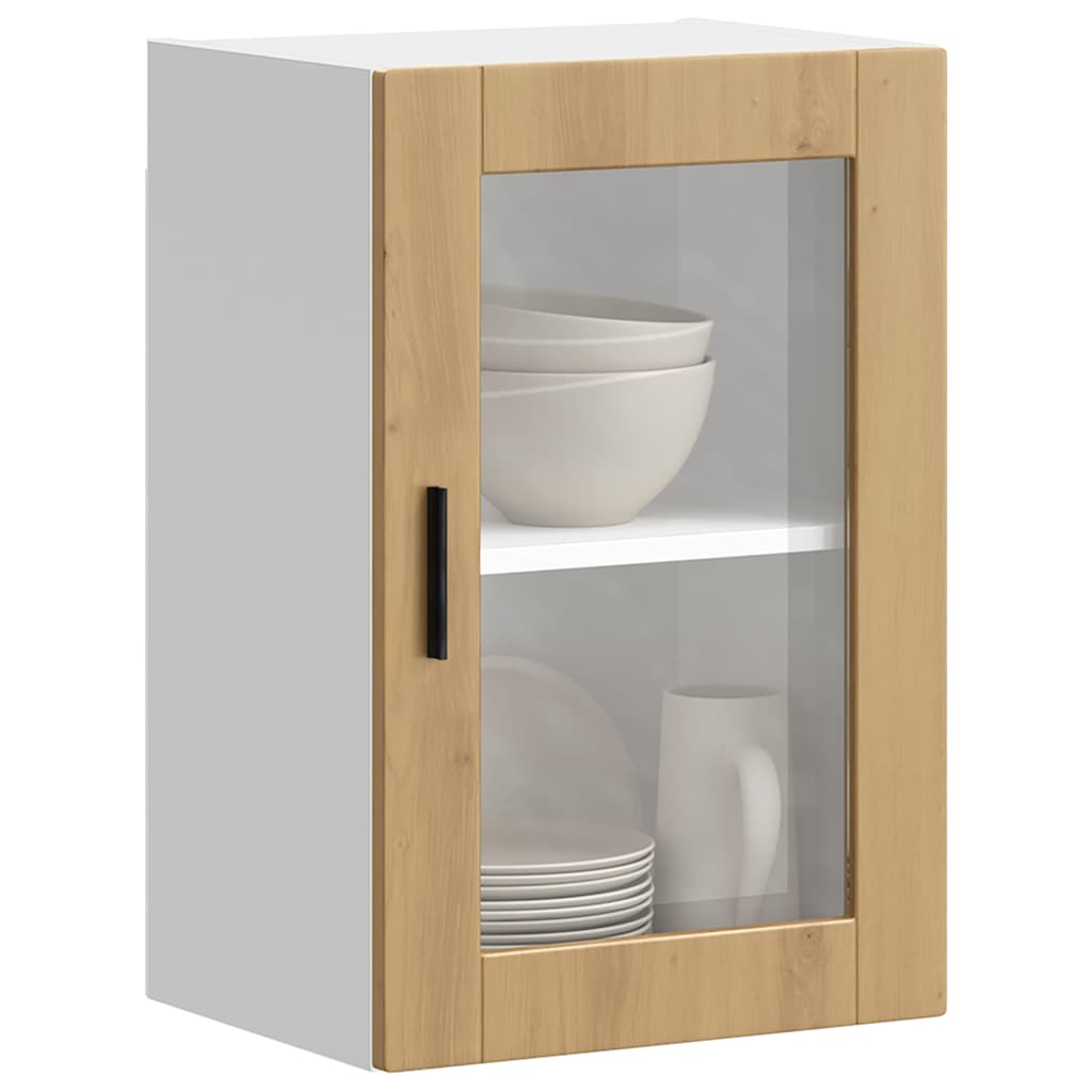 vidaXL Kitchen Wall Cabinet with Glass Door "Porto" Artisan Oak
