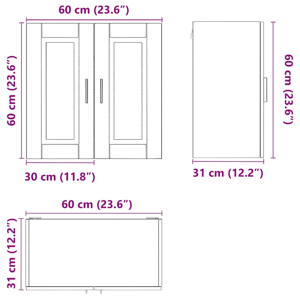 vidaXL Kitchen Wall Cabinet Porto Brown Oak Engineered Wood