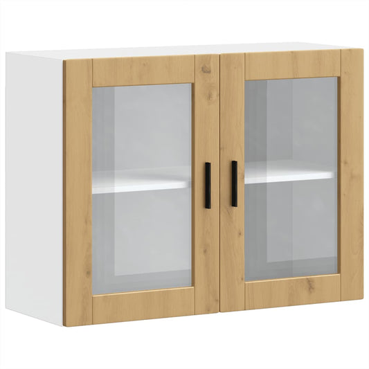 vidaXL Kitchen Wall Cabinet with Glass Door Porto Artisan Oak