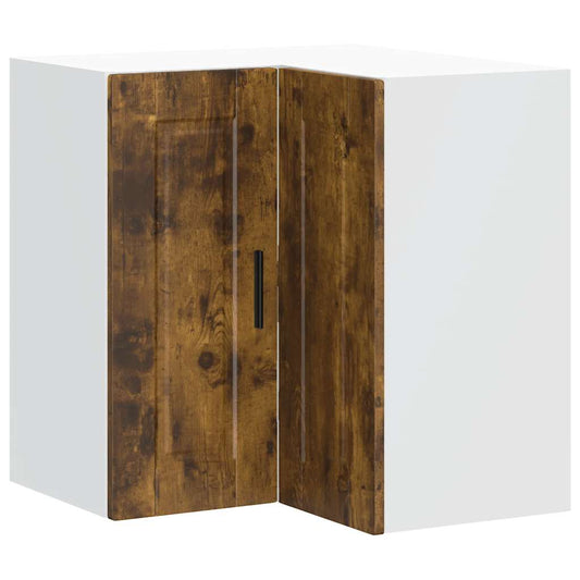 vidaXL Kitchen Wall Corner Cabinet "Porto" Smoked Oak Engineered Wood