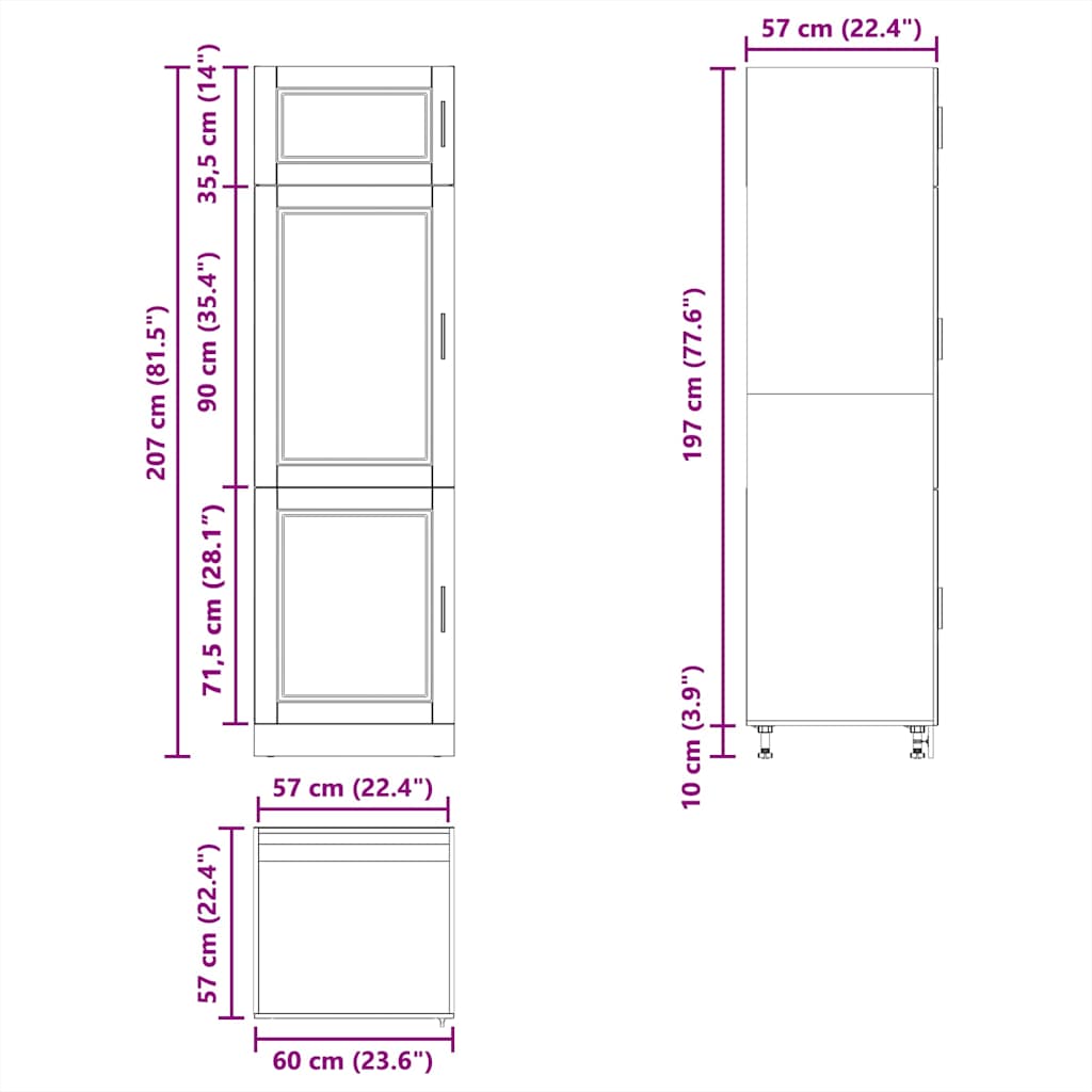 vidaXL Kitchen Cupboard "Porto" White Engineered Wood