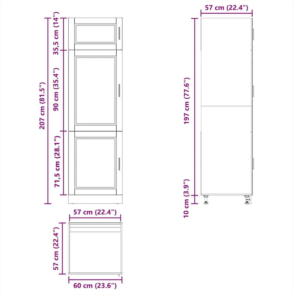vidaXL Kitchen Cupboard "Porto" Old Wood Engineered Wood