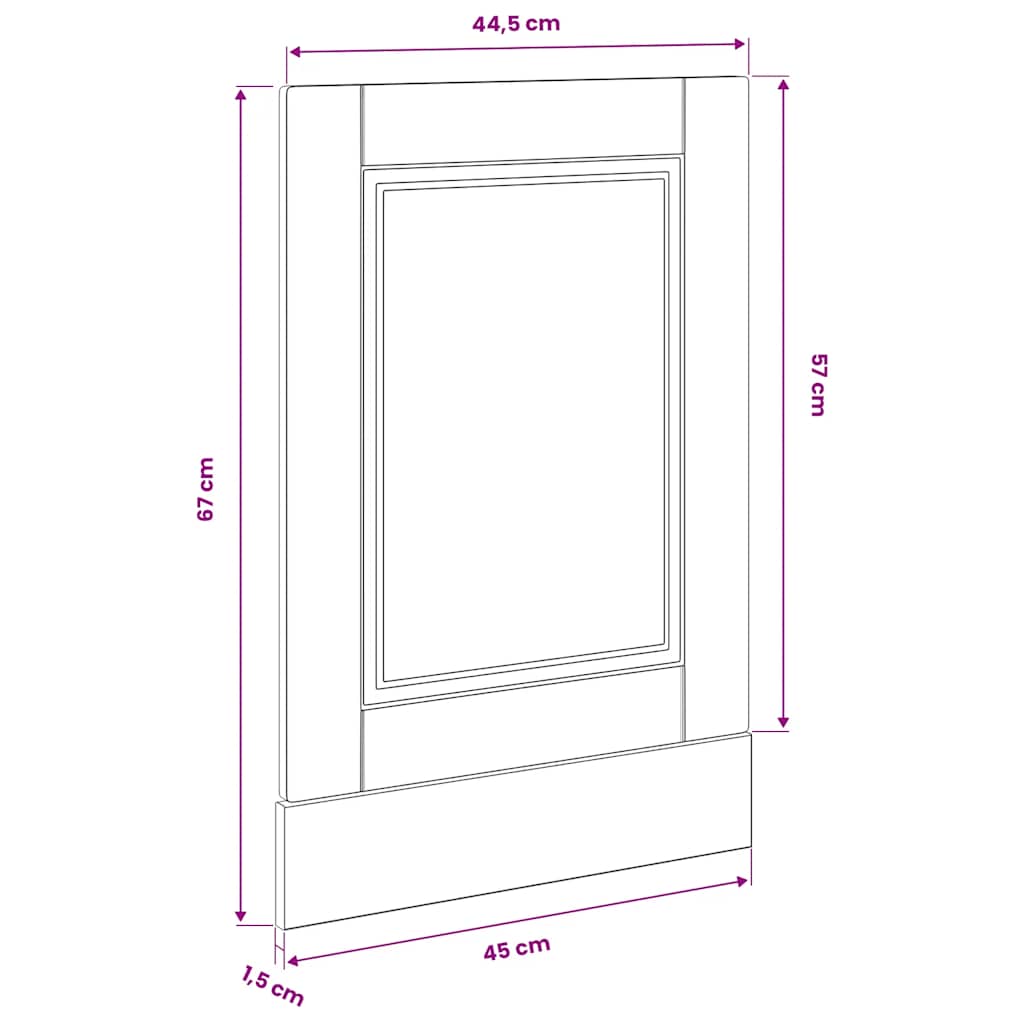 vidaXL Dishwasher Panel Porto Sonoma Oak 45x1,5x57 cm Engineered Wood