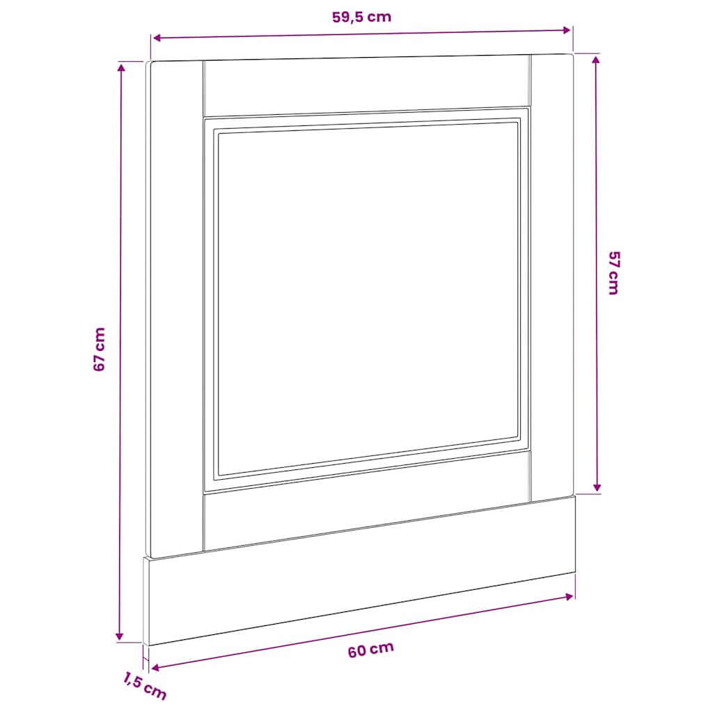 vidaXL Dishwasher Panel "Porto" Sonoma Oak 60x1,5x57 cm Engineered Wood