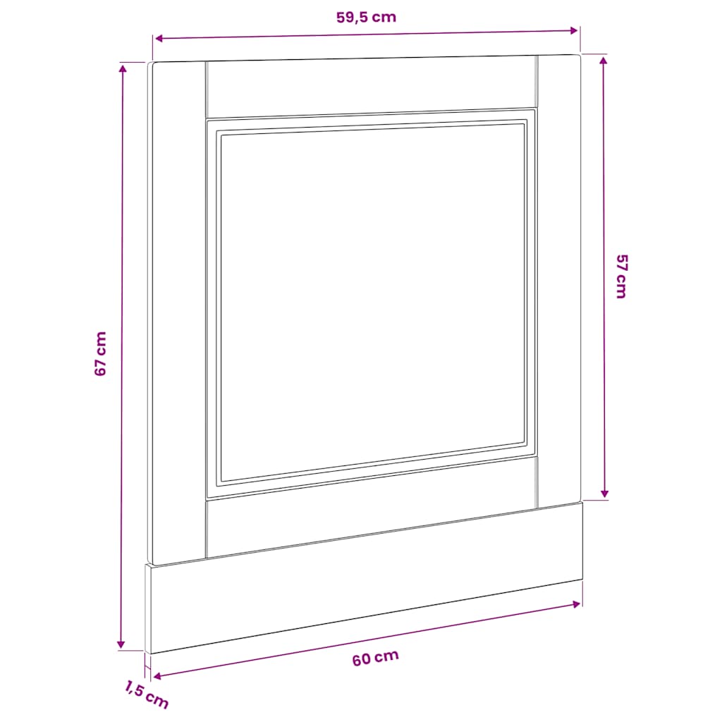 vidaXL Dishwasher Panel Porto Smoked Oak 60x1.5x57 cm Engineered Wood