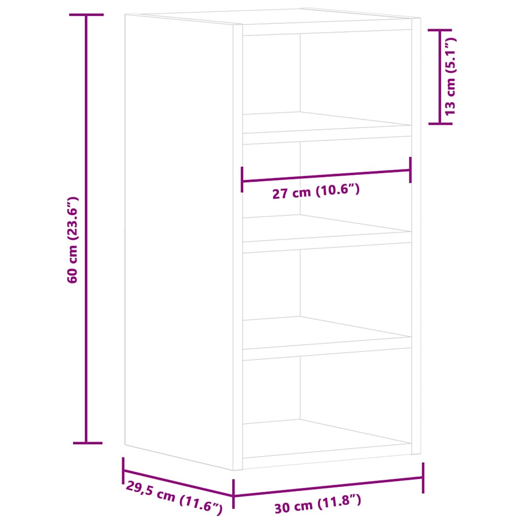 vidaXL Hanging Cabinet "Riga" Concrete Grey 30x29,5x60 cm Engineered Wood