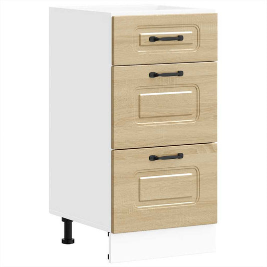 vidaXL Kitchen Base Cabinet "Kalmar" High Gloss White Engineered Wood